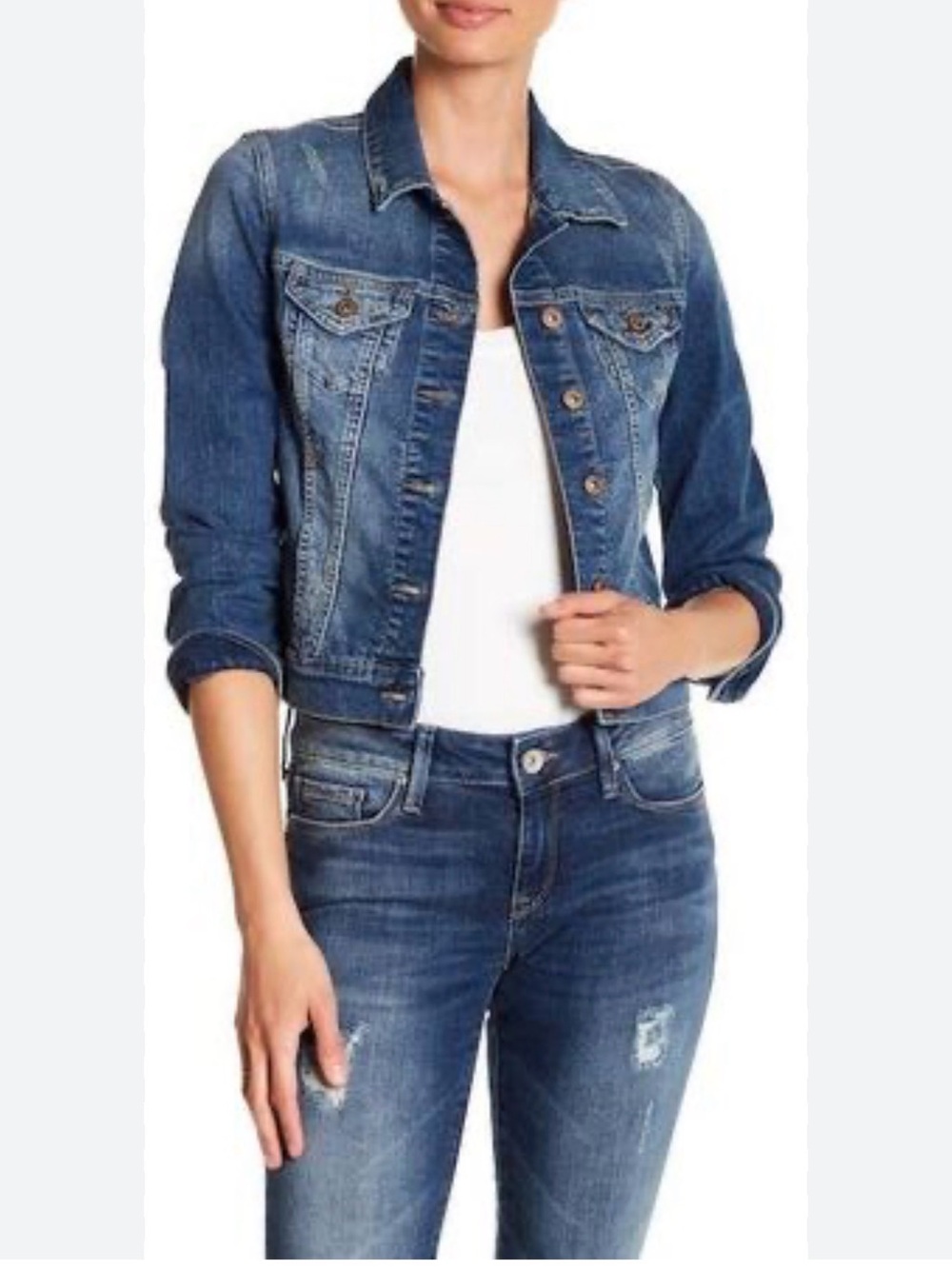 0012 Blue Denim Jacket - Women's Casual Trucker
